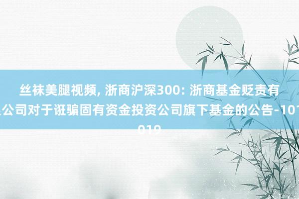 丝袜美腿视频， 浙商沪深300: 浙商基金贬责有限公司对于诳骗固有资金投资公司旗下基金的公告-1019