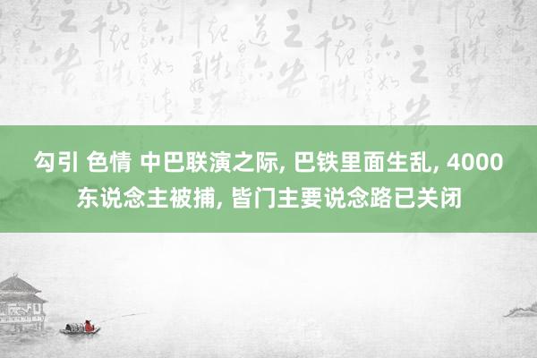勾引 色情 中巴联演之际, 巴铁里面生乱, 4000东说念主被捕, 皆门主要说念路已关闭