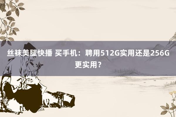 丝袜美腿快播 买手机：聘用512G实用还是256G更实用？