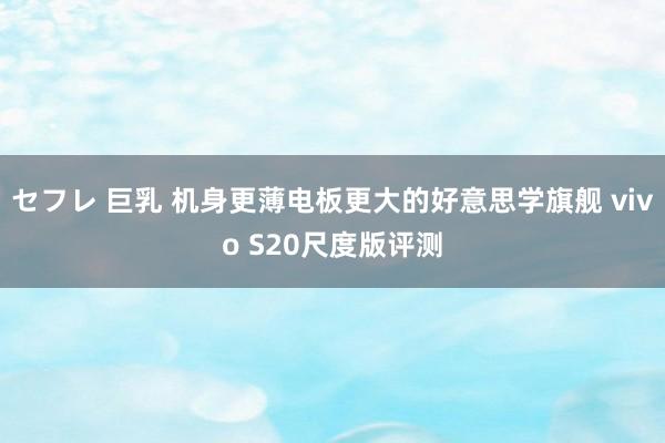 セフレ 巨乳 机身更薄电板更大的好意思学旗舰 vivo S20尺度版评测