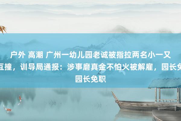 户外 高潮 广州一幼儿园老诚被指拉两名小一又友互撞，训导局通报：涉事磨真金不怕火被解雇，园长免职
