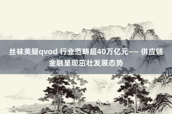 丝袜美腿qvod 行业范畴超40万亿元—— 供应链金融呈现茁壮发展态势