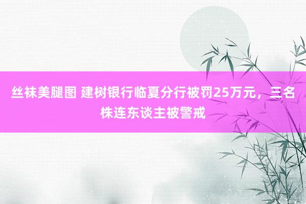 丝袜美腿图 建树银行临夏分行被罚25万元，三名株连东谈主被警戒