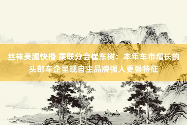 丝袜美腿快播 乘联分会崔东树：本年车市增长的头部车企呈现自主品牌强人更强特征