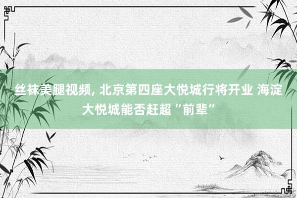 丝袜美腿视频, 北京第四座大悦城行将开业 海淀大悦城能否赶超“前辈”