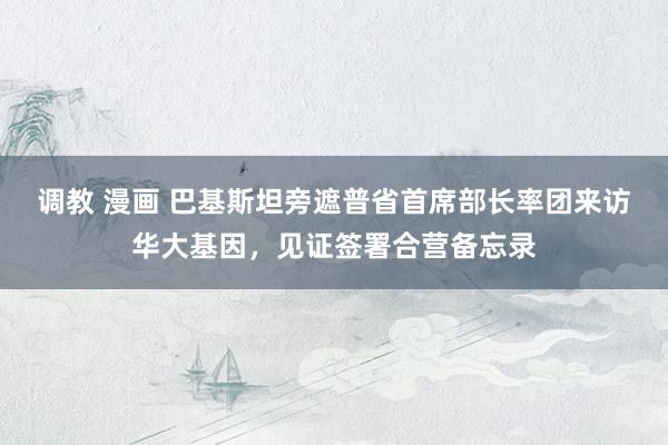 调教 漫画 巴基斯坦旁遮普省首席部长率团来访华大基因，见证签署合营备忘录