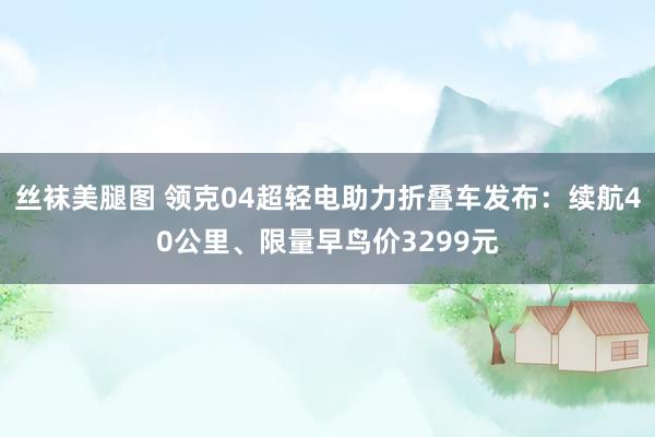 丝袜美腿图 领克04超轻电助力折叠车发布：续航40公里、限量早鸟价3299元