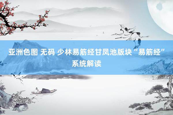 亚洲色图 无码 少林易筋经甘凤池版块“易筋经”系统解读
