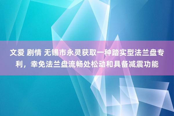 文爱 剧情 无锡市永灵获取一种踏实型法兰盘专利，幸免法兰盘流畅处松动和具备减震功能