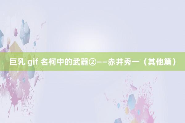 巨乳 gif 名柯中的武器②——赤井秀一（其他篇）