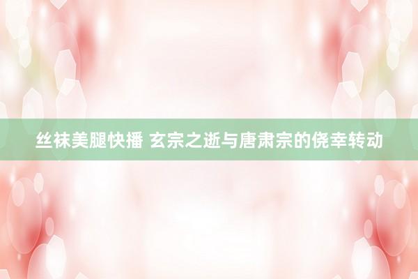 丝袜美腿快播 玄宗之逝与唐肃宗的侥幸转动