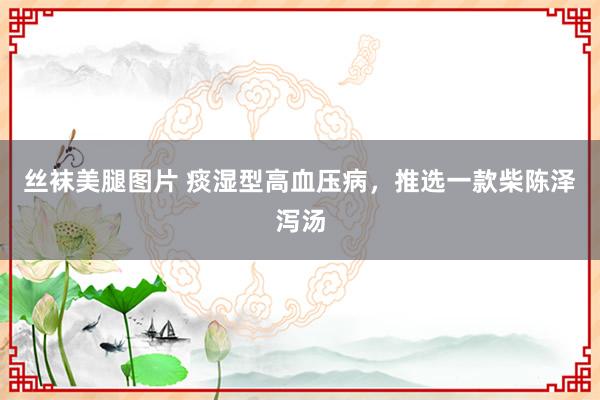 丝袜美腿图片 痰湿型高血压病，推选一款柴陈泽泻汤