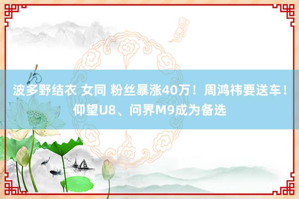 波多野结衣 女同 粉丝暴涨40万！周鸿祎要送车！仰望U8、问界M9成为备选