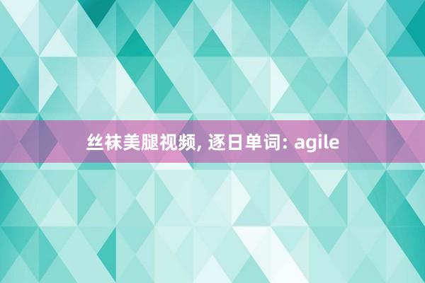 丝袜美腿视频, 逐日单词: agile