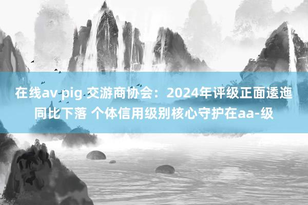 在线av pig 交游商协会：2024年评级正面逶迤同比下落 个体信用级别核心守护在aa-级