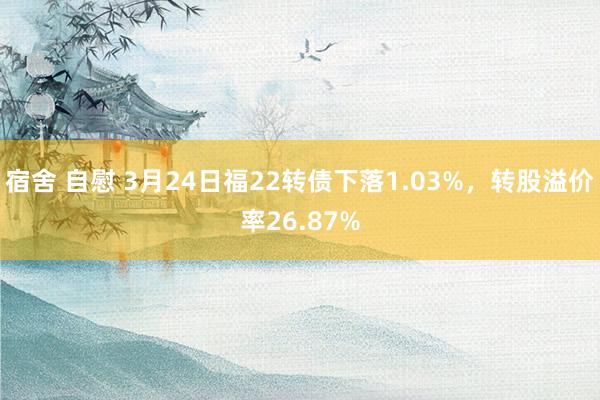 宿舍 自慰 3月24日福22转债下落1.03%，转股溢价率26.87%