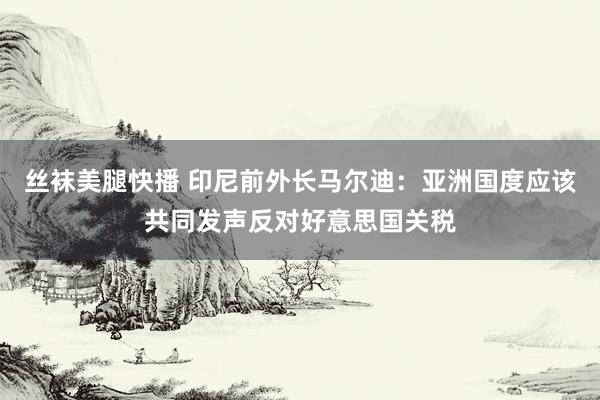 丝袜美腿快播 印尼前外长马尔迪：亚洲国度应该共同发声反对好意思国关税