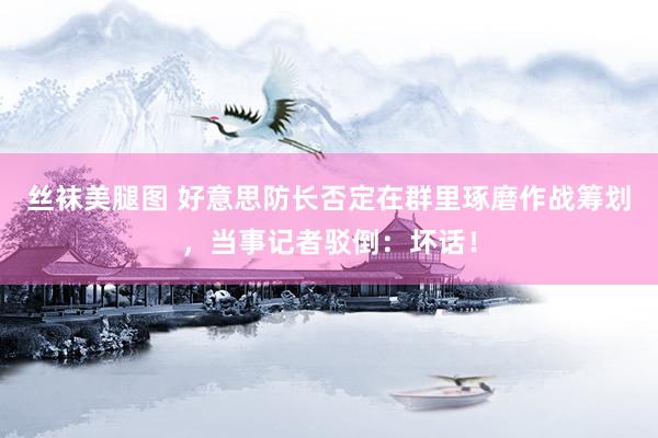 丝袜美腿图 好意思防长否定在群里琢磨作战筹划，当事记者驳倒：坏话！