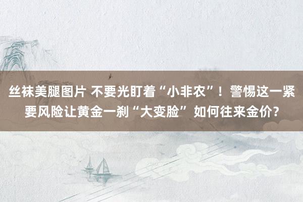 丝袜美腿图片 不要光盯着“小非农”！警惕这一紧要风险让黄金一刹“大变脸” 如何往来金价？