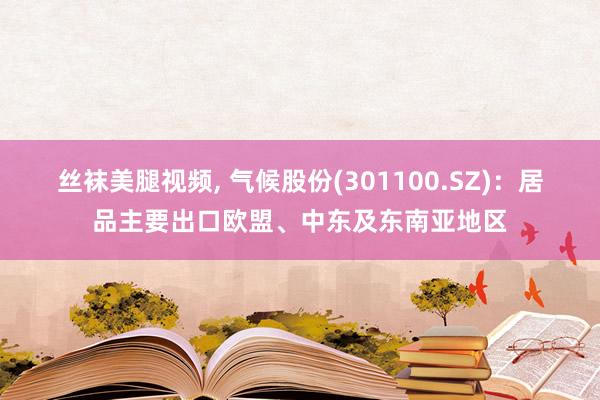 丝袜美腿视频, 气候股份(301100.SZ)：居品主要出口欧盟、中东及东南亚地区