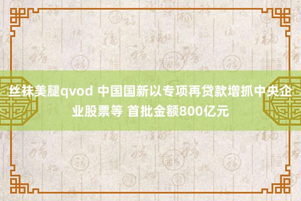 丝袜美腿qvod 中国国新以专项再贷款增抓中央企业股票等 首批金额800亿元