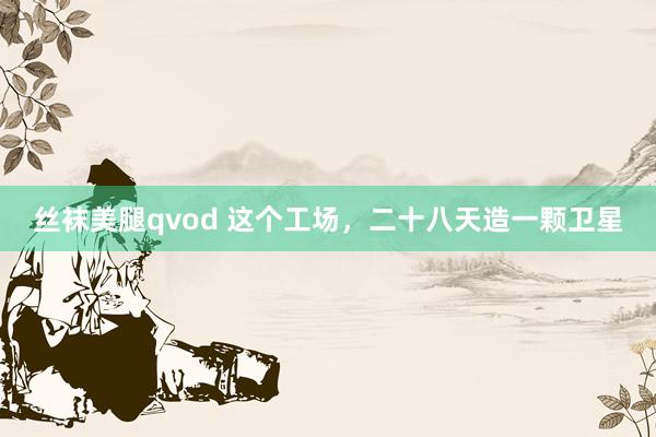 丝袜美腿qvod 这个工场，二十八天造一颗卫星