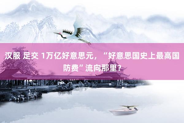 汉服 足交 1万亿好意思元，“好意思国史上最高国防费”流向那里？