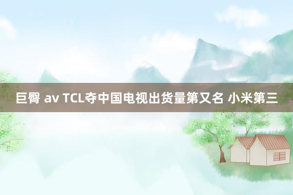 巨臀 av TCL夺中国电视出货量第又名 小米第三