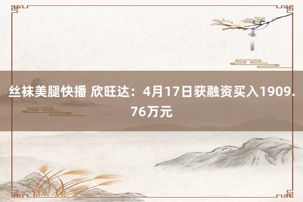丝袜美腿快播 欣旺达：4月17日获融资买入1909.76万元