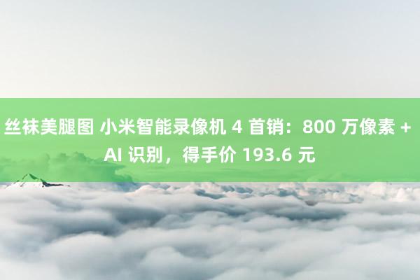丝袜美腿图 小米智能录像机 4 首销：800 万像素 + AI 识别，得手价 193.6 元