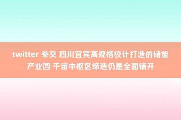 twitter 拳交 四川宜宾高规格狡计打造的储能产业园 千亩中枢区缔造仍是全面铺开