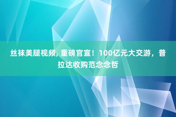丝袜美腿视频， 重磅官宣！100亿元大交游，普拉达收购范念念哲