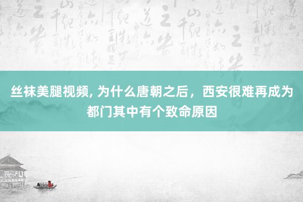 丝袜美腿视频， 为什么唐朝之后，西安很难再成为都门其中有个致命原因